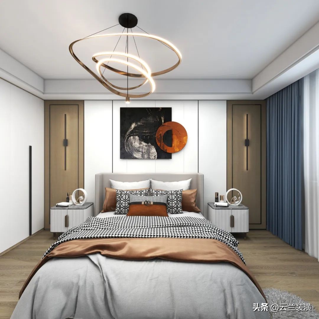 极简白色衣柜装修效果图最流行款,深布纹配白色柜门衣柜装修效果图