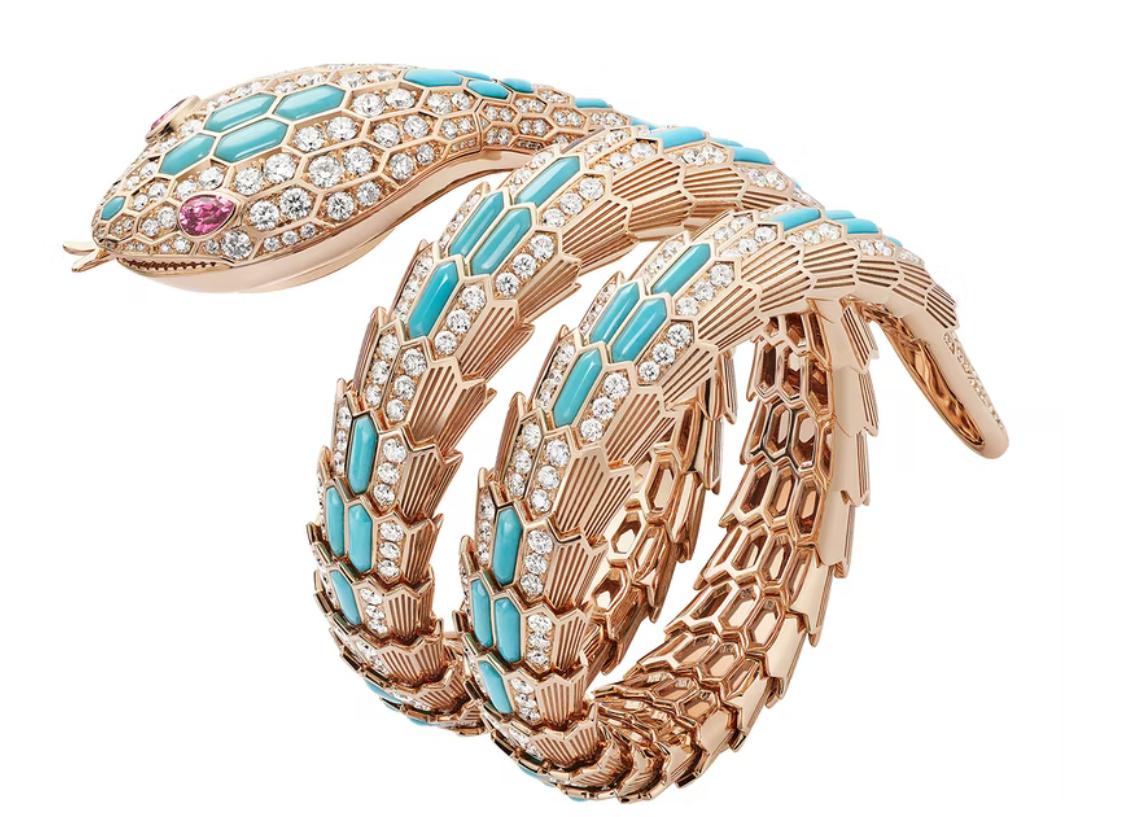 宝格丽serpentiseduttori蓝针,宝格丽serpenti灵蛇古董腕表