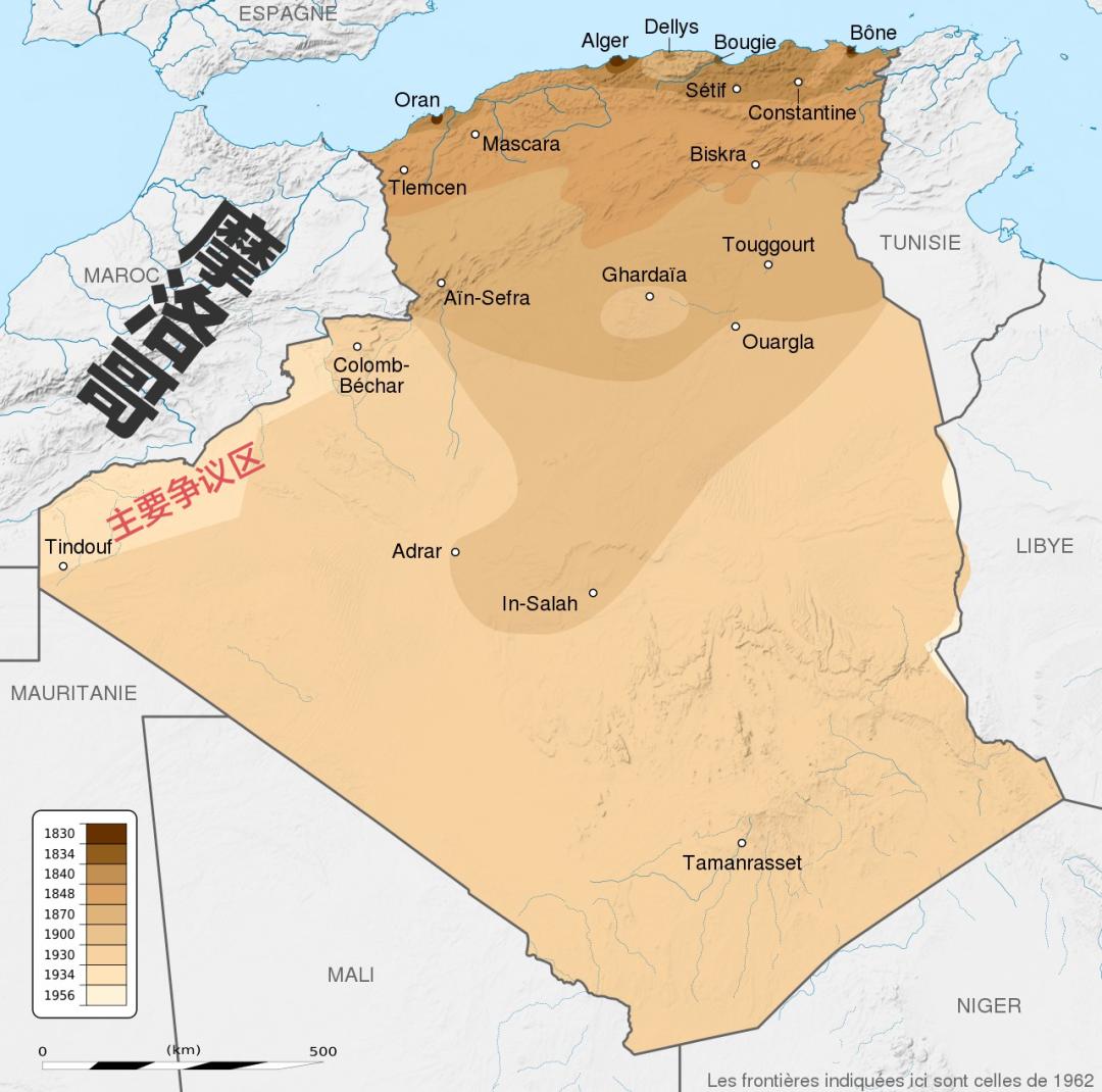 摩洛哥阿尔及利亚争议边界,阿尔及利亚与摩洛哥边境