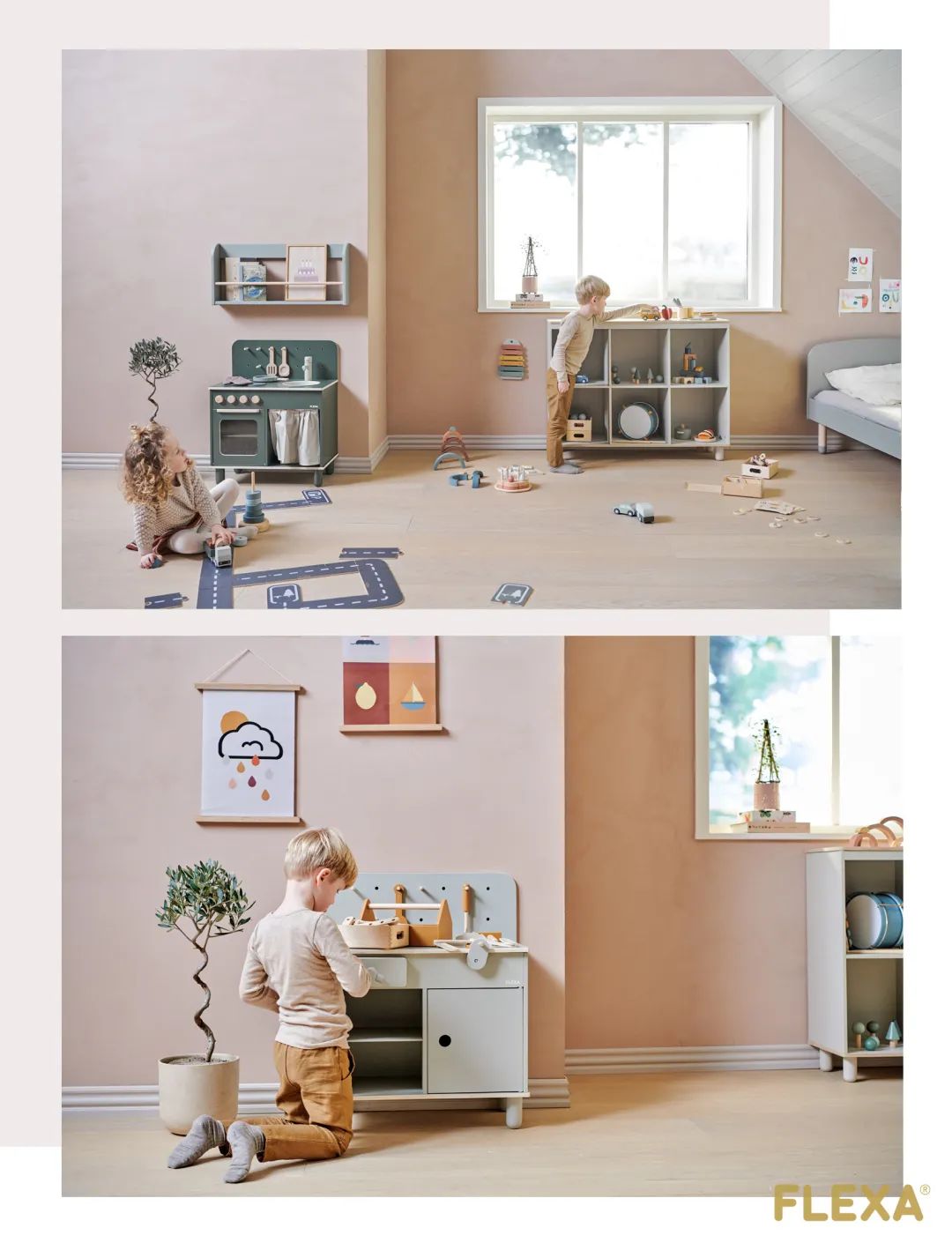 北欧儿童房设计风格,纯白加原木的儿童房风格设计