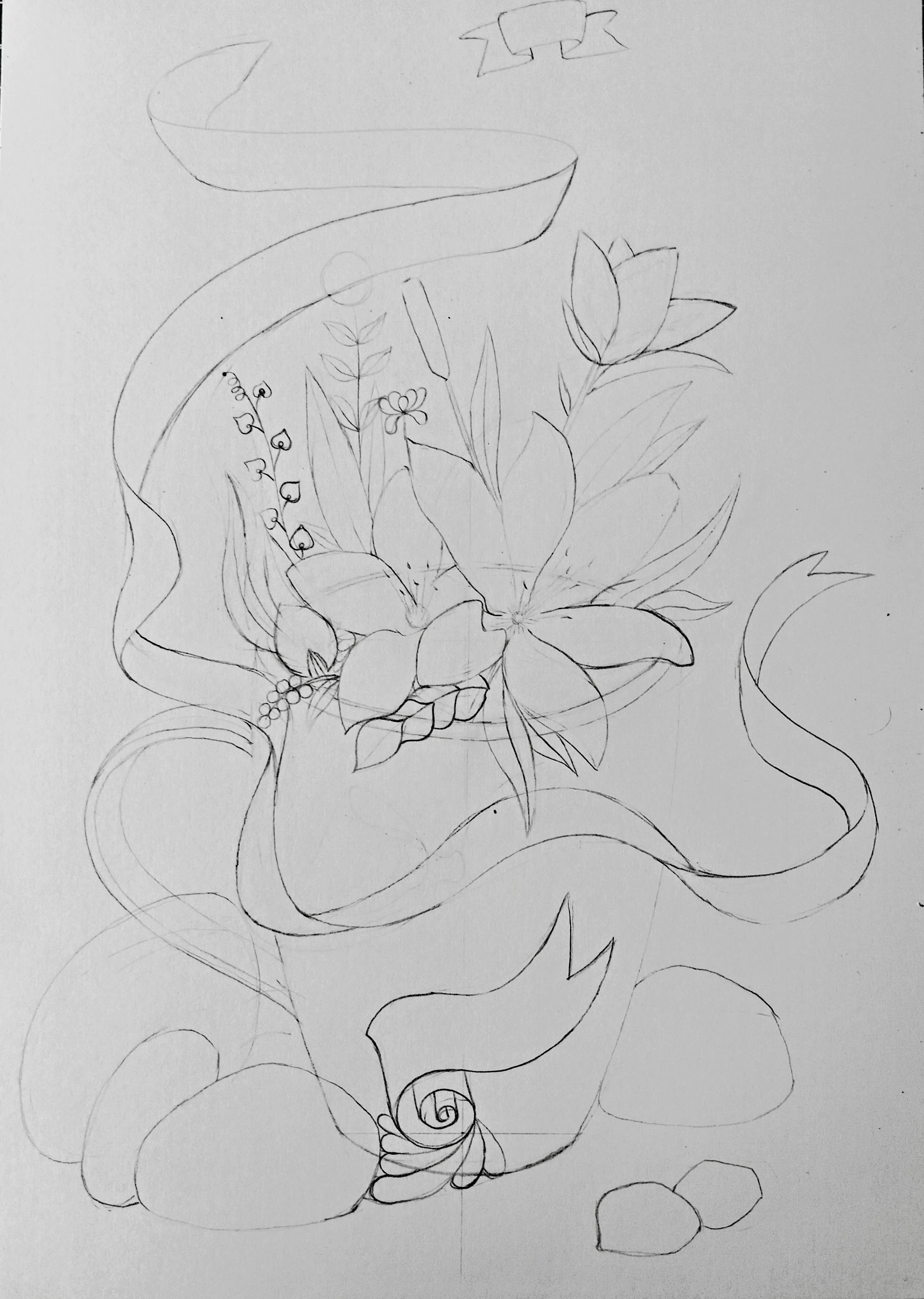 线描画作品花难度中等,高难度黑白线描怎么画教程