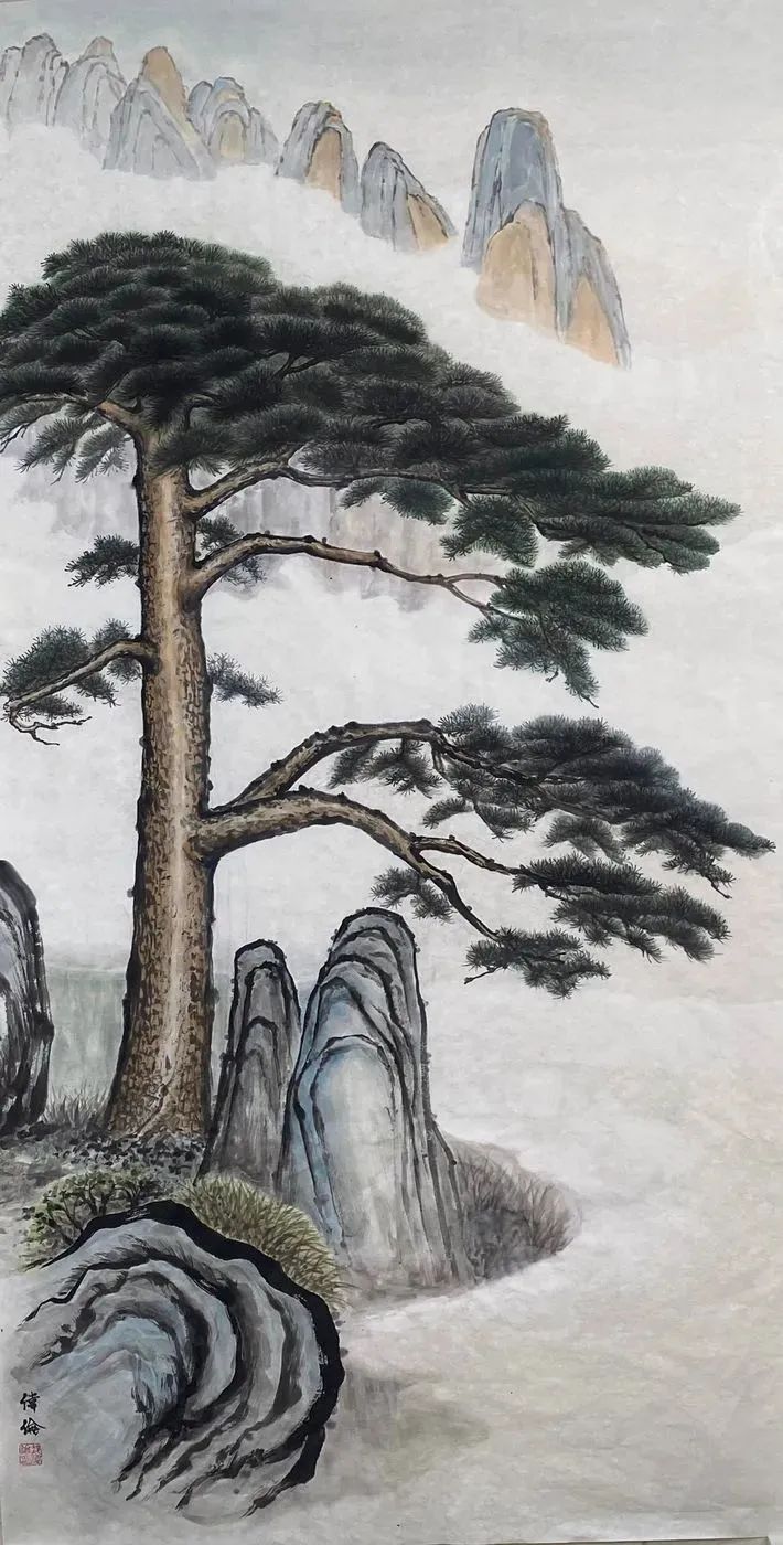 仁山智水山水画,仁山智水书法作品