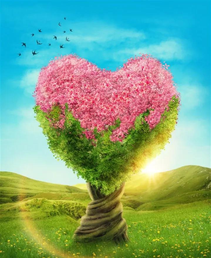 立体爱心壁纸背景图,心形壁纸背景闪图