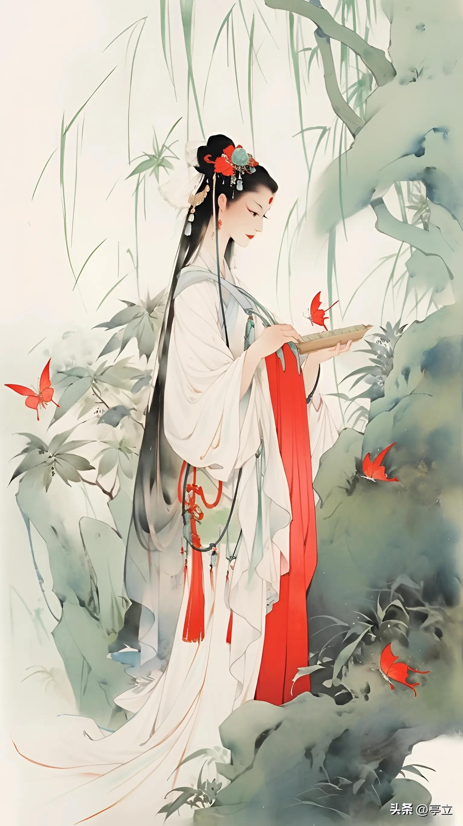 古风插画美女人物,仙气古代美女插画