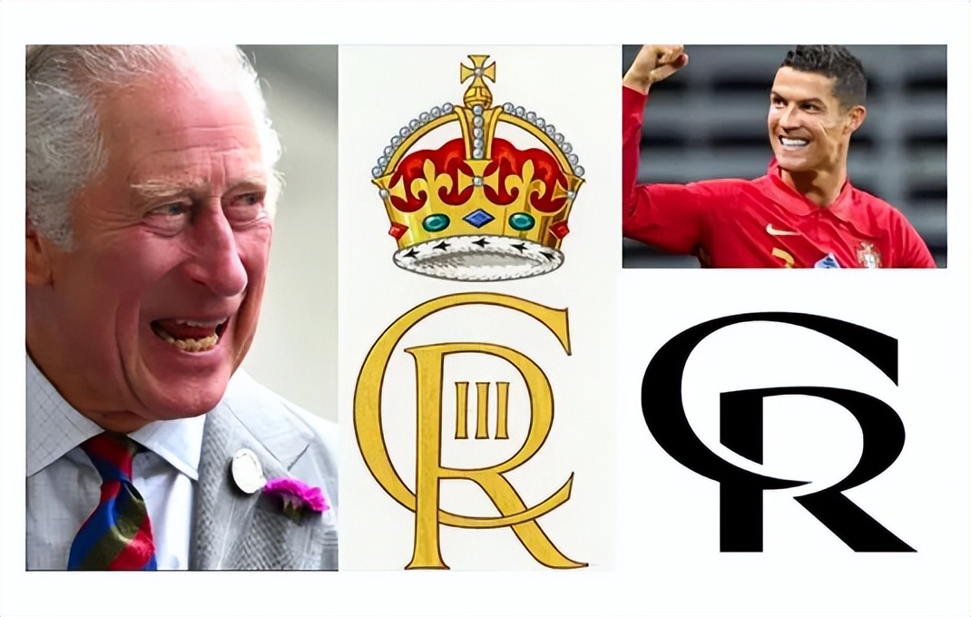尴尬！英国新任国王查尔斯三世新Logo直接“撞衫”C罗个人标识？