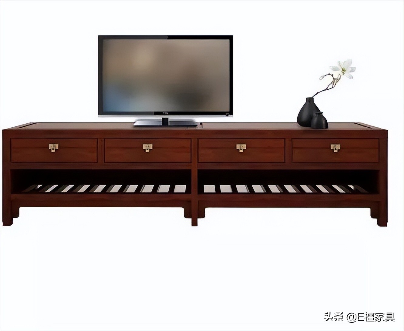 新中式电视柜两边放什么最好,新中式电视柜款式效果图