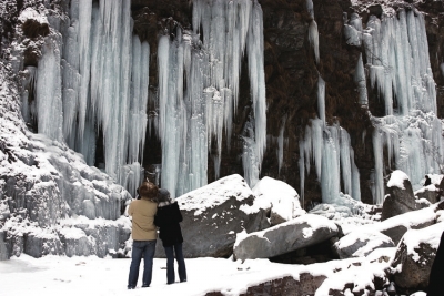 八里沟景区冰封玫瑰,冬季八里沟景区攻略