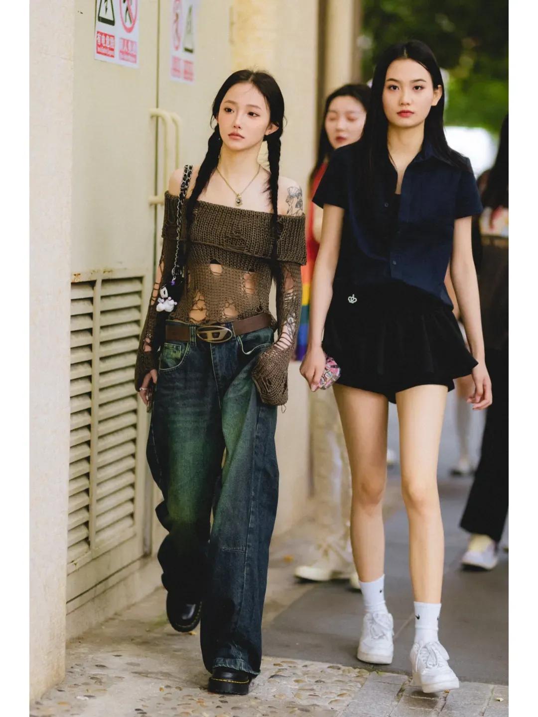 复古低腰裤直筒裤穿搭,时尚裤腰舒适有型