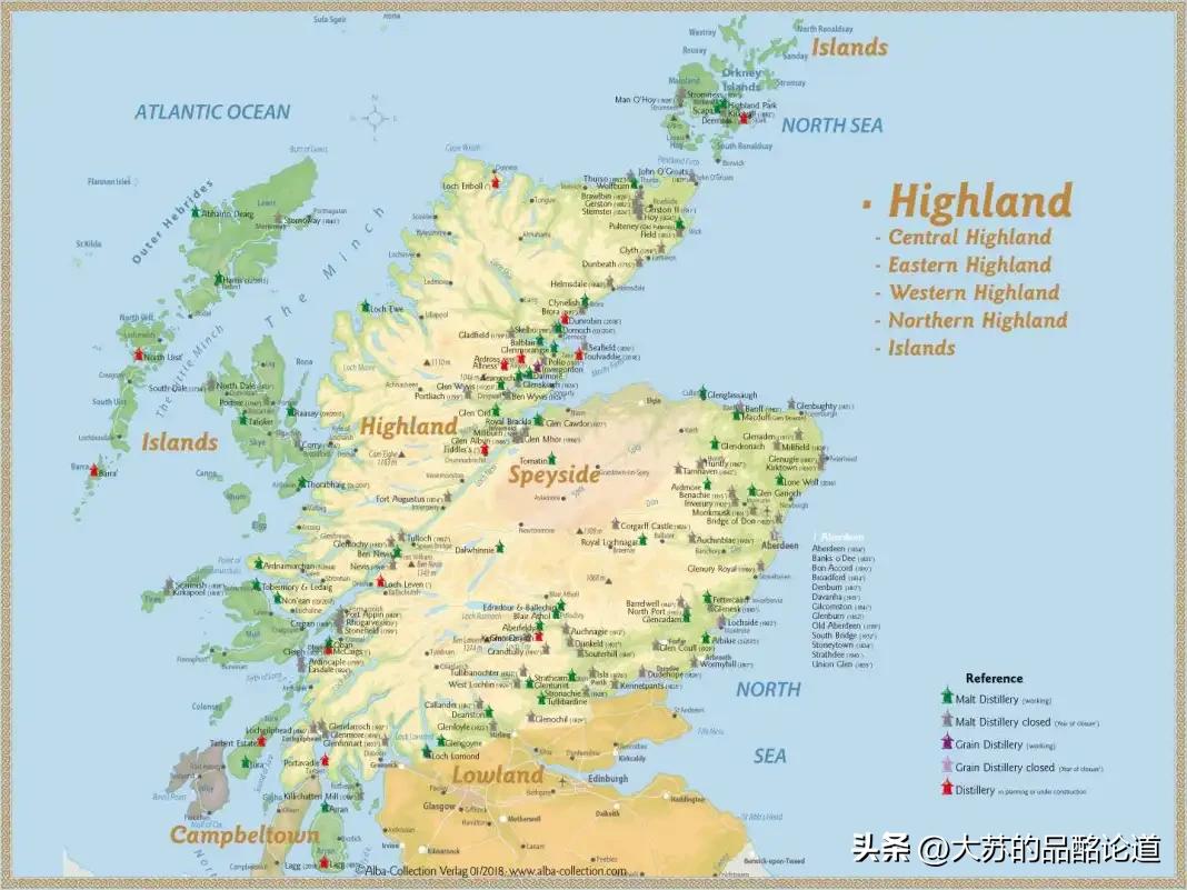 苏格兰威士忌各产区代表酒厂,苏格兰威士忌高地产区有多少酒厂