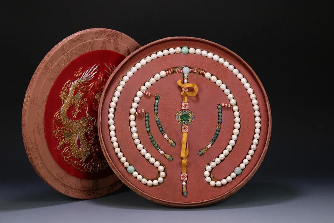 明清翡翠老朝珠,清代老翡翠朝珠