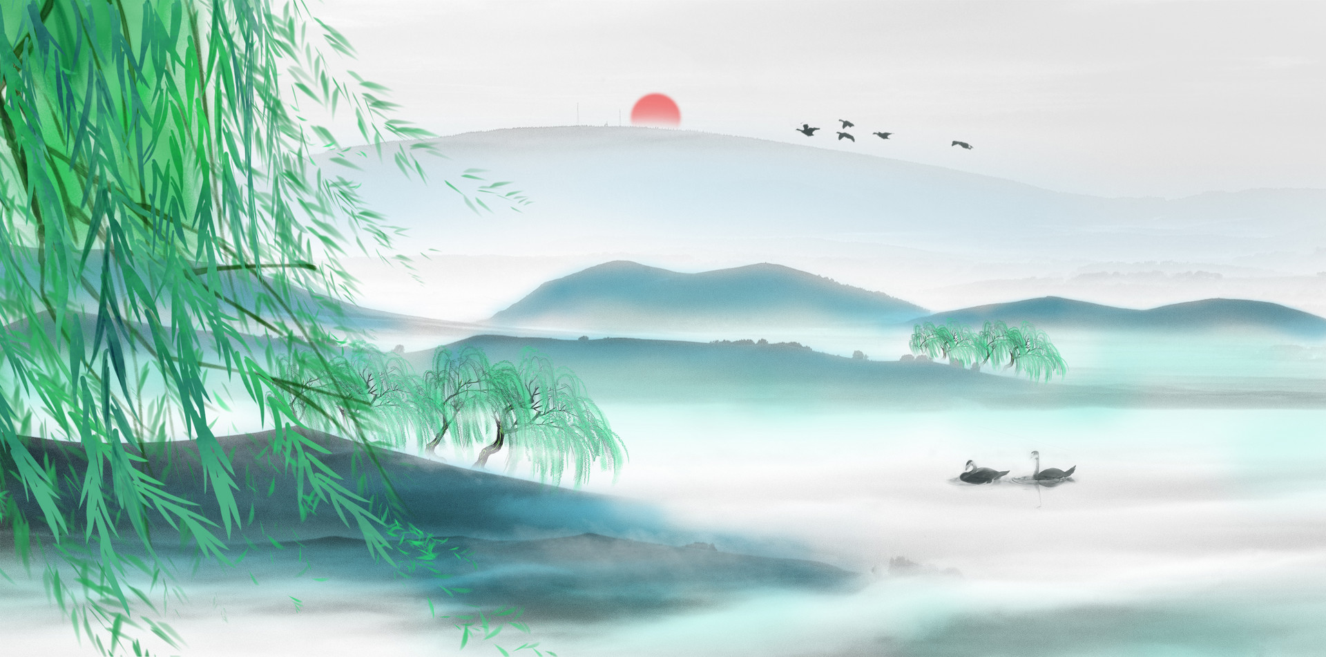 国潮风背景图片横图,国潮风水墨动态壁纸