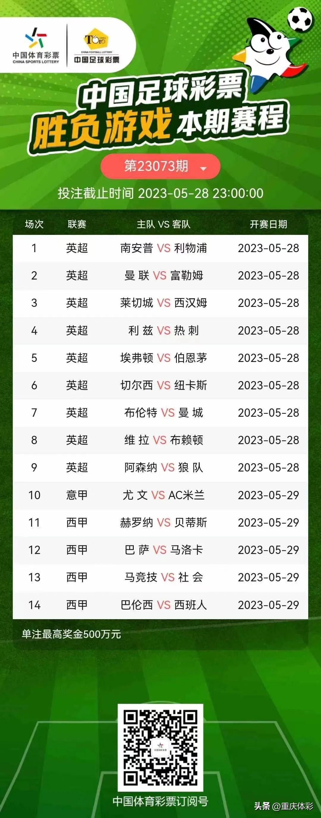 周五足彩头奖1注424万,今日联赛竞彩足彩推荐