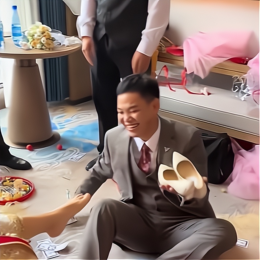 新郎说新娘脚丫子好臭,新郎给新娘洗臭脚丫子