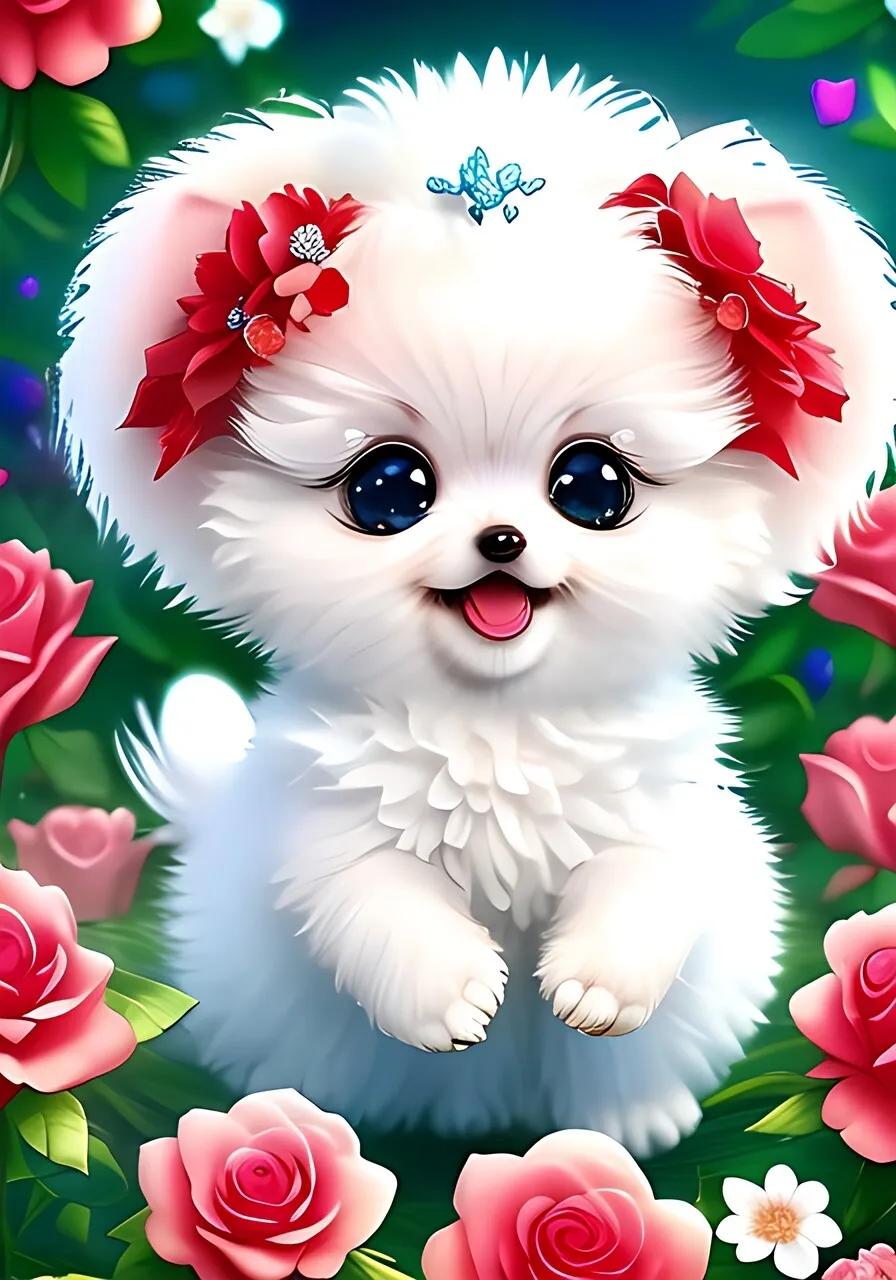 博美可爱的狗狗,白色的博美狗狗长大之后有多帅