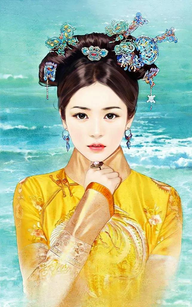 精美手绘手机壁纸古装演员,唐嫣古装高清壁纸