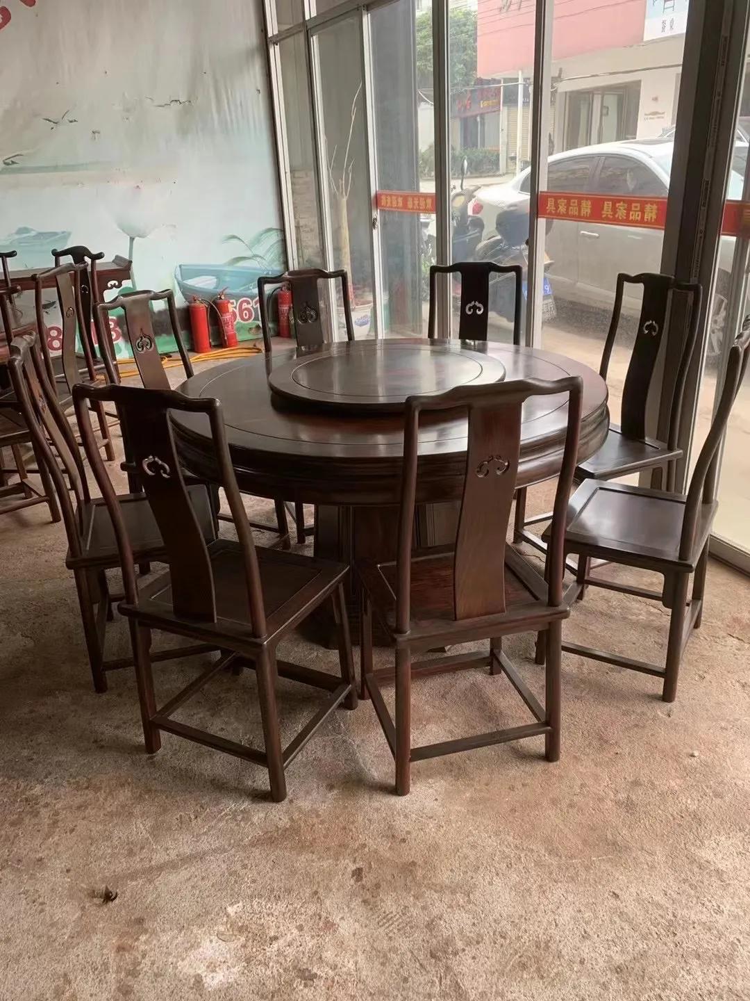 大红酸枝138的餐桌价格,大红酸枝餐桌十二件套