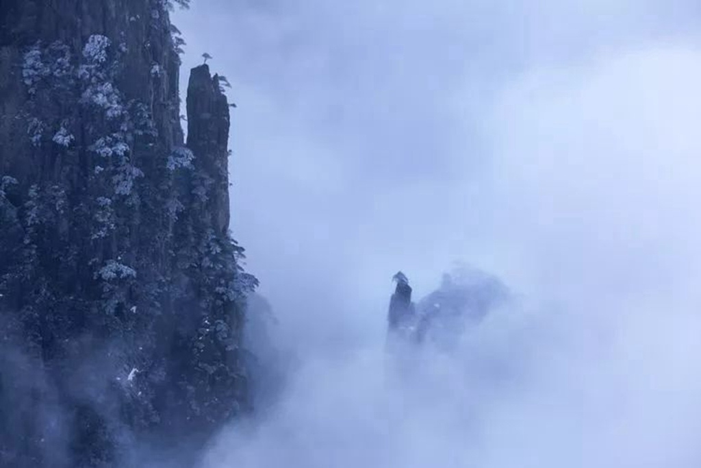 黄山日出自然人文地理摄影,黄山冬雪冬景