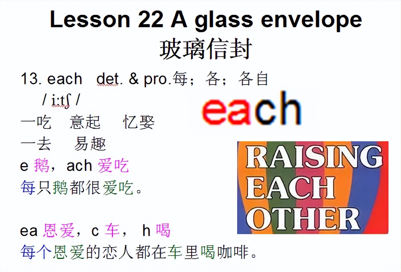新概念二音标，Lesson22Aglassenvelope玻璃信封