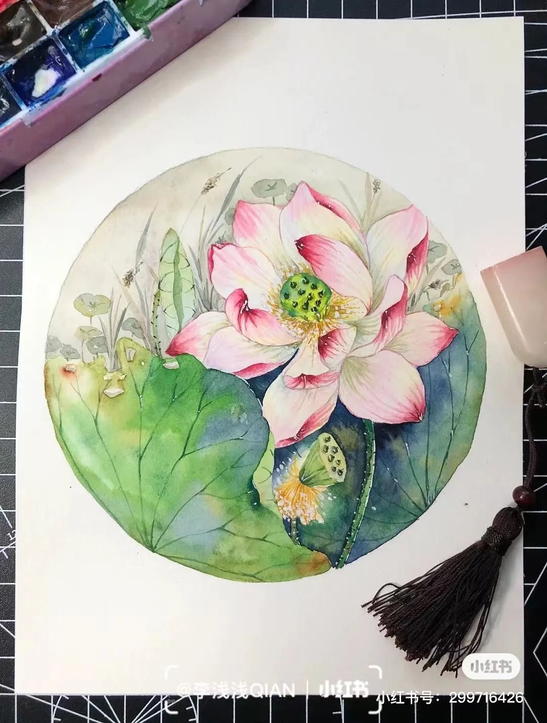 水彩中国风风景简单,古风水彩花卉简单又好看