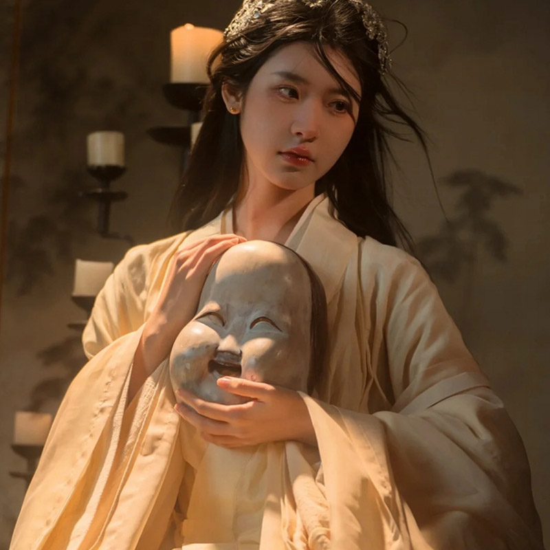 古风头像女唯美淡雅治愈笑容,古风动漫伤感女子头像