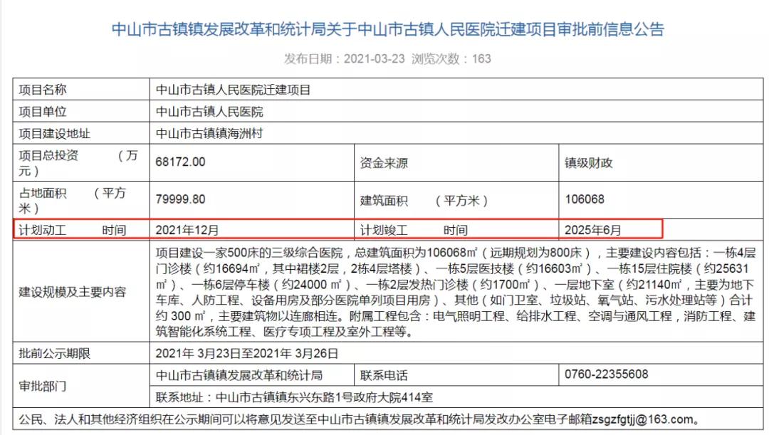 中山古镇新医院,中山市人民医院新建进度