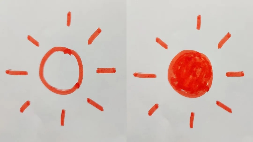 学画画零基础先学什么学画太阳,怎么画最简单的太阳和大树