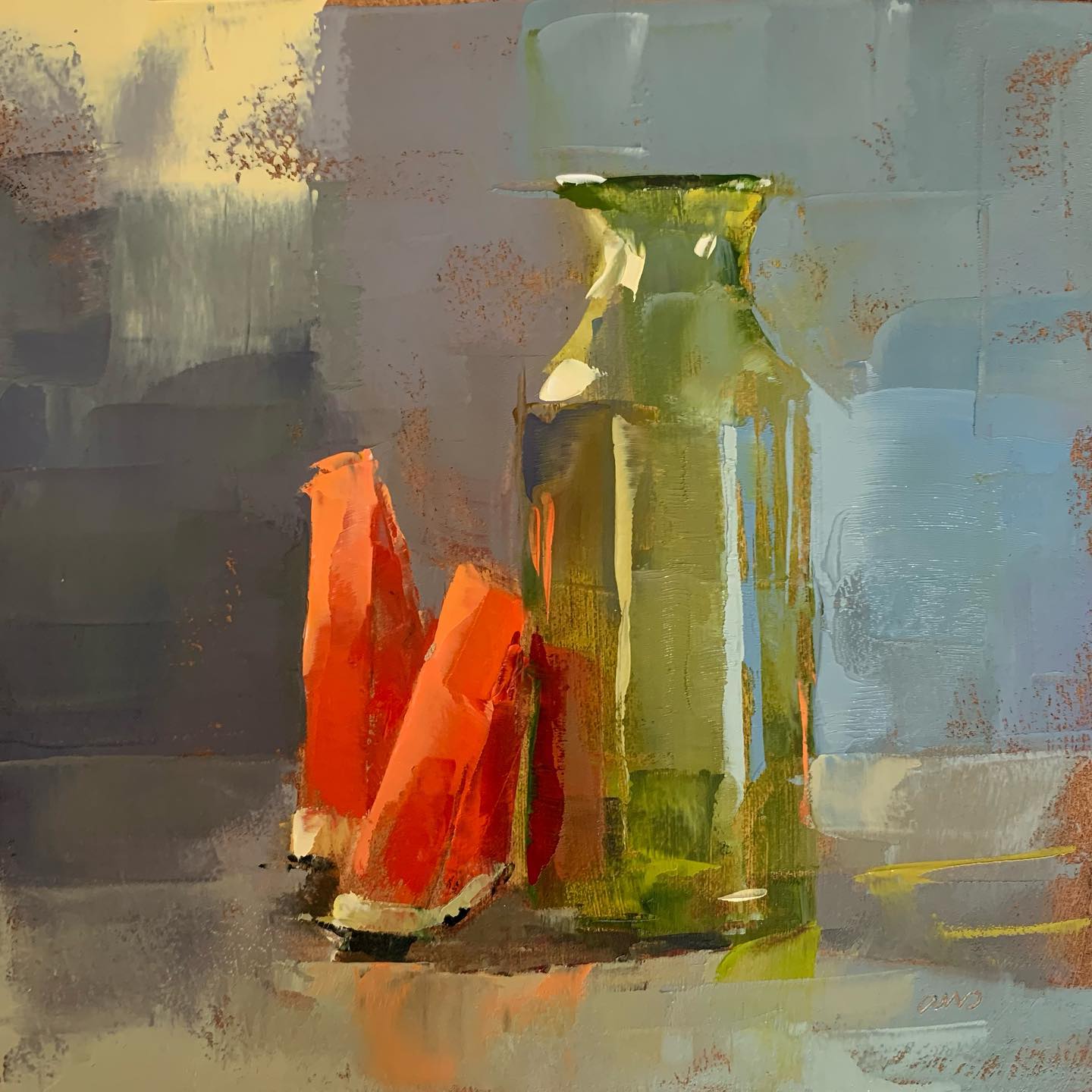 大色块静物油画,油画静物花卉色块