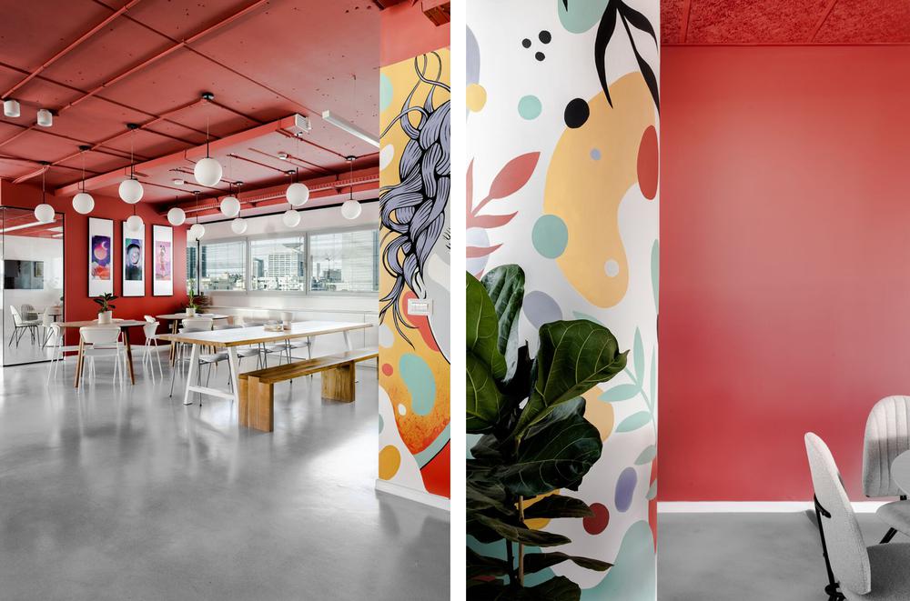 玫粉工业风Bazaart百色特特拉维夫办公设计欣赏