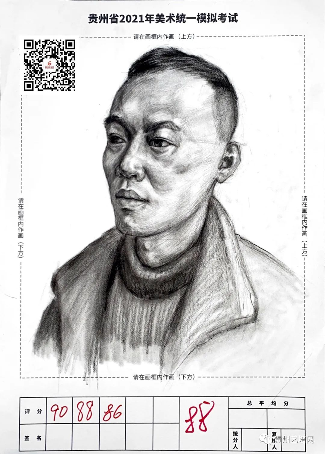 万人联考一模2024素描高分,一模静物素描高分卷