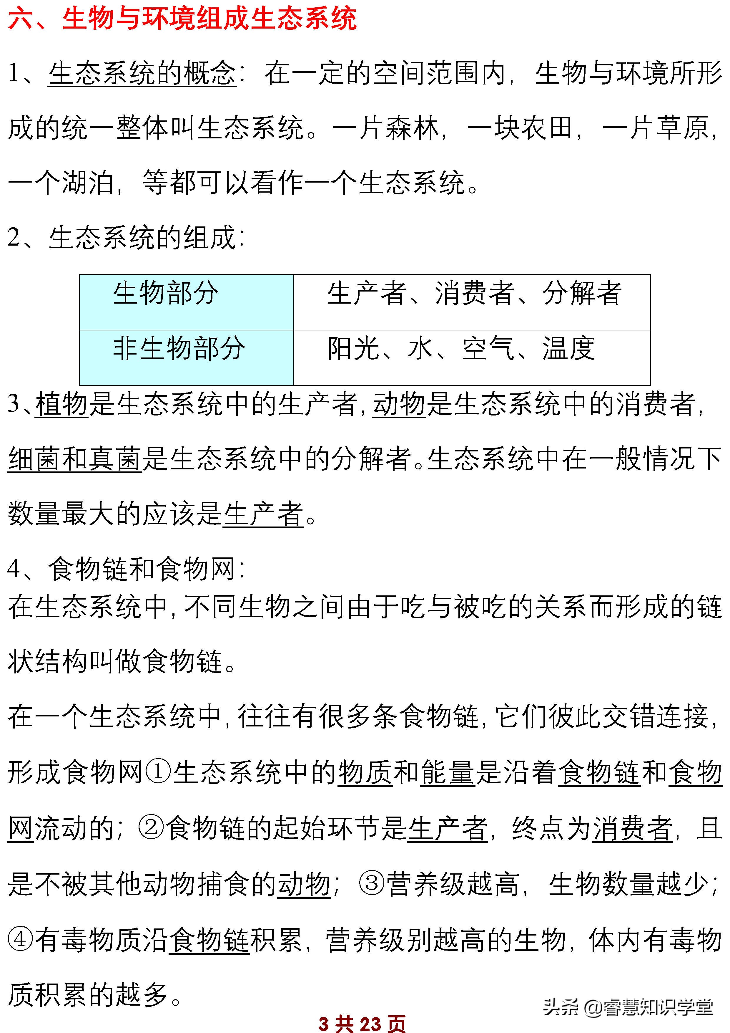 初中七年级生物知识点归纳总结,七年级上下册生物必考知识点