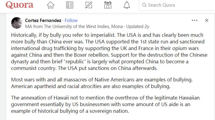 美国知乎：谁才是恶霸？中国还是美国？韩裔美国人醒悟向中国道歉
