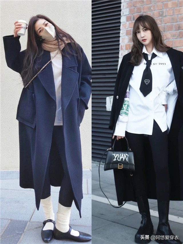 冬季鲨鱼裤配大衣怎么搭配好看,红色大衣和鲨鱼裤的最佳搭配