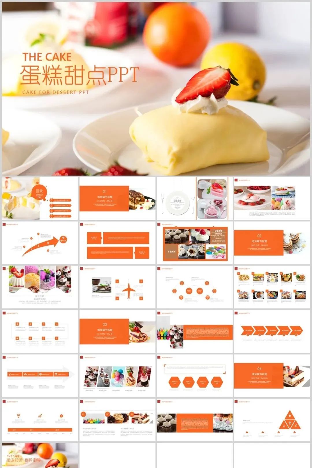 甜品食品ppt模板,甜品ppt模板教程
