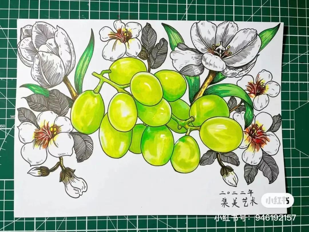 彩铅画出马克笔的效果,彩铅马克笔混合画