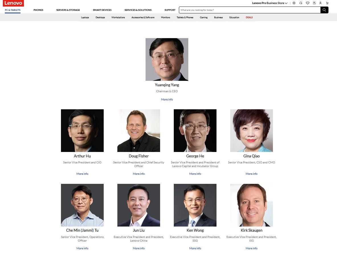 联想高管名单简介,联想2019中层高管名单