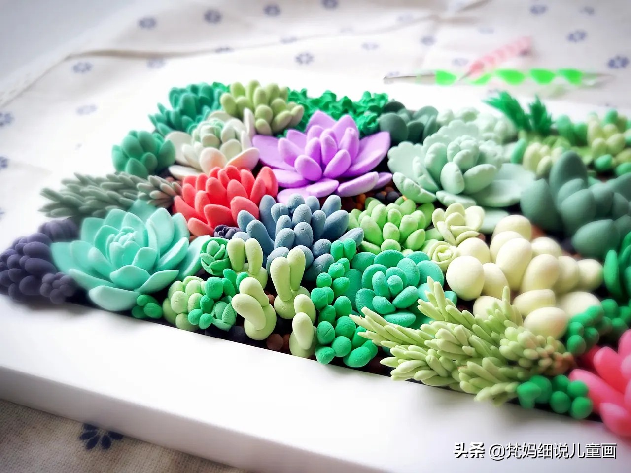 假期美术亲子DIY|超轻黏土的多肉,你喜欢吗?