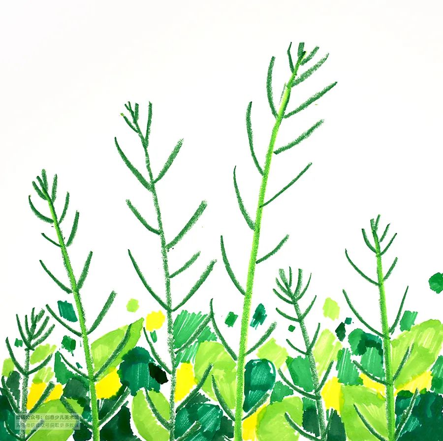 儿童画教程｜春季自然美学课程《正是油菜花开时》