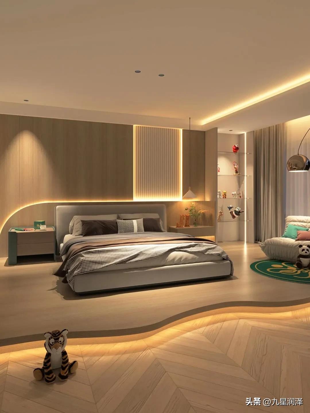 集成墙板床头背景墙装修效果图,床头乳胶漆背景墙装修效果图