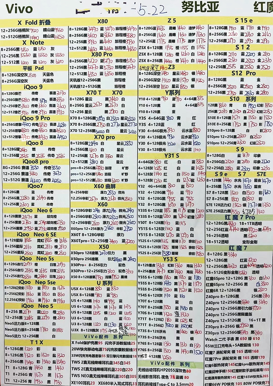 2022年5月23日深圳市华强北手机批发报价单