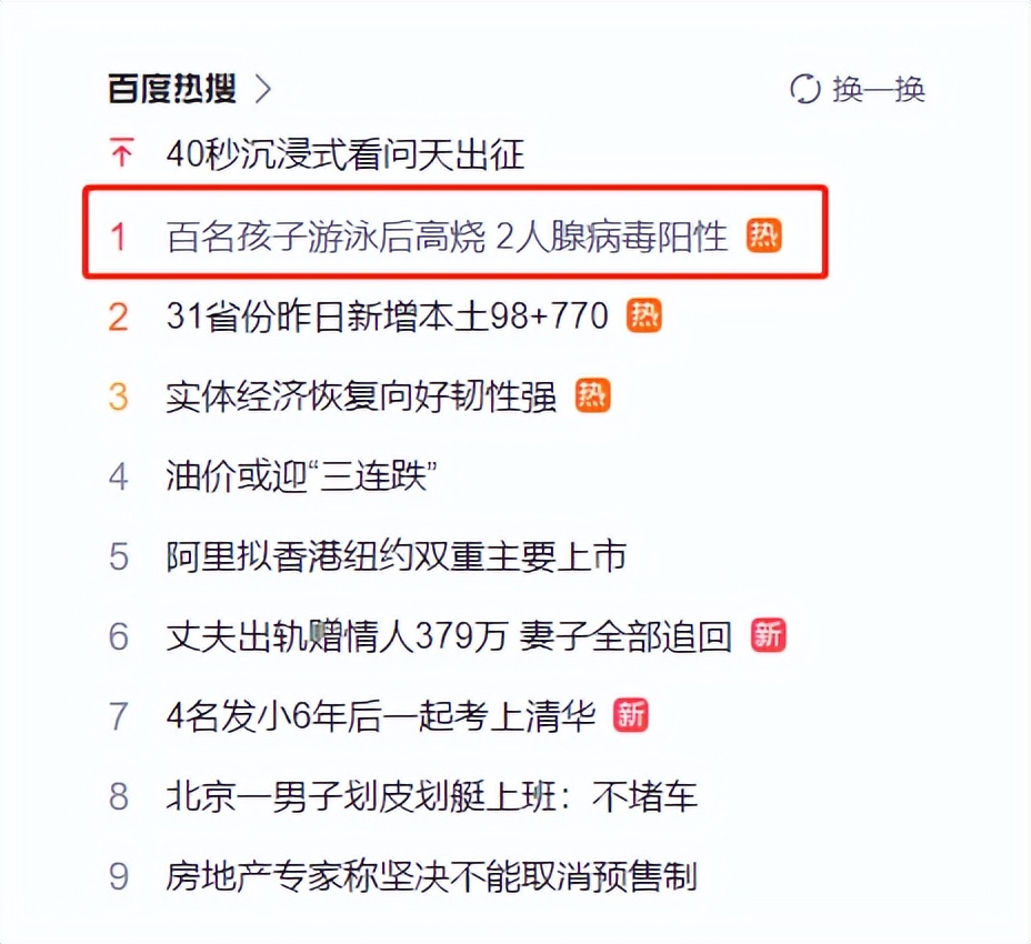 孩子游泳后发烧警惕腺病毒感染,四川多名儿童游泳后检测出腺病毒