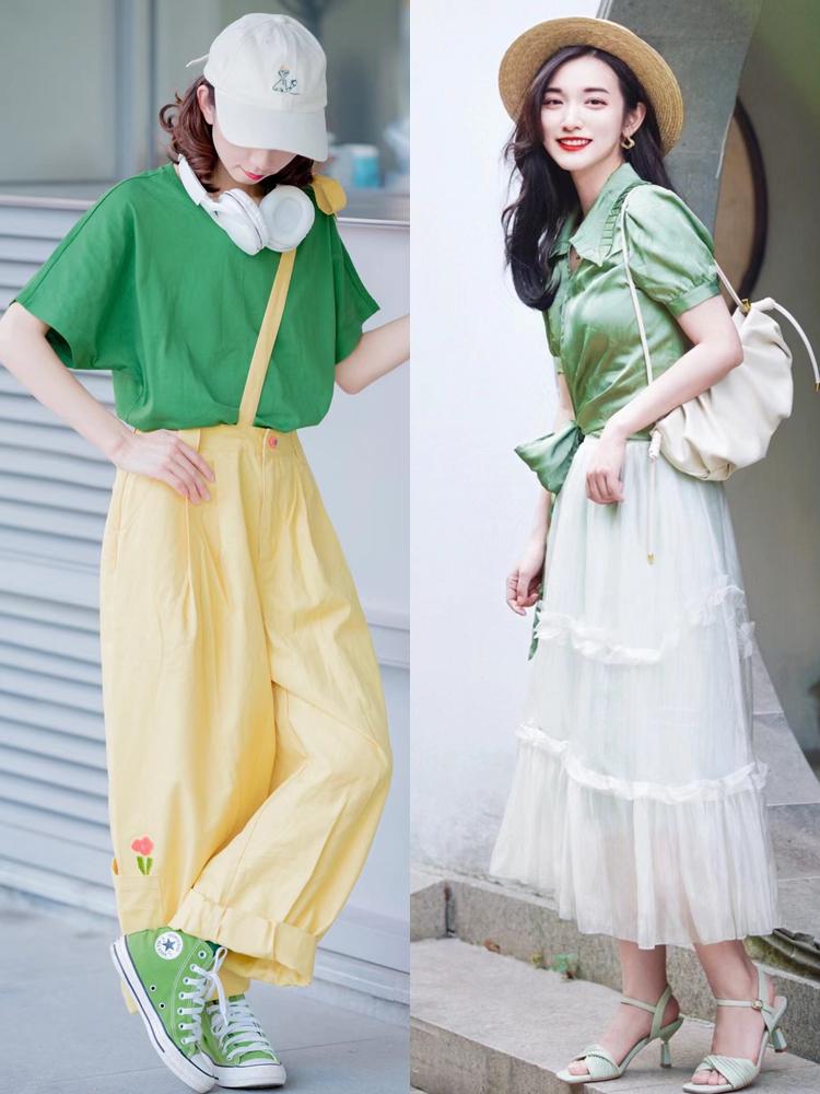 绿色系穿搭夏天清新,闷热的夏天只有这样穿才足够清凉