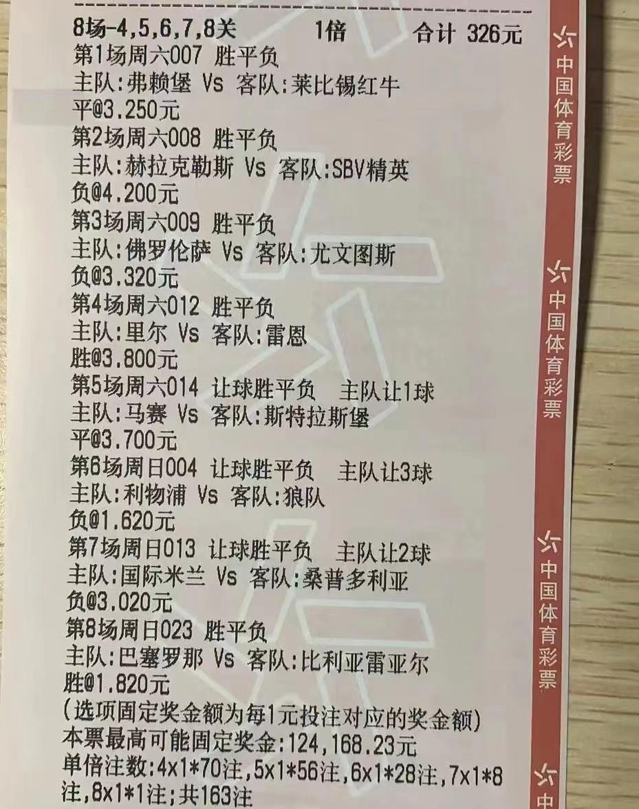 今日足球推荐:让你甘拜下风高倍实单过关方式8一单让你飞黄腾达