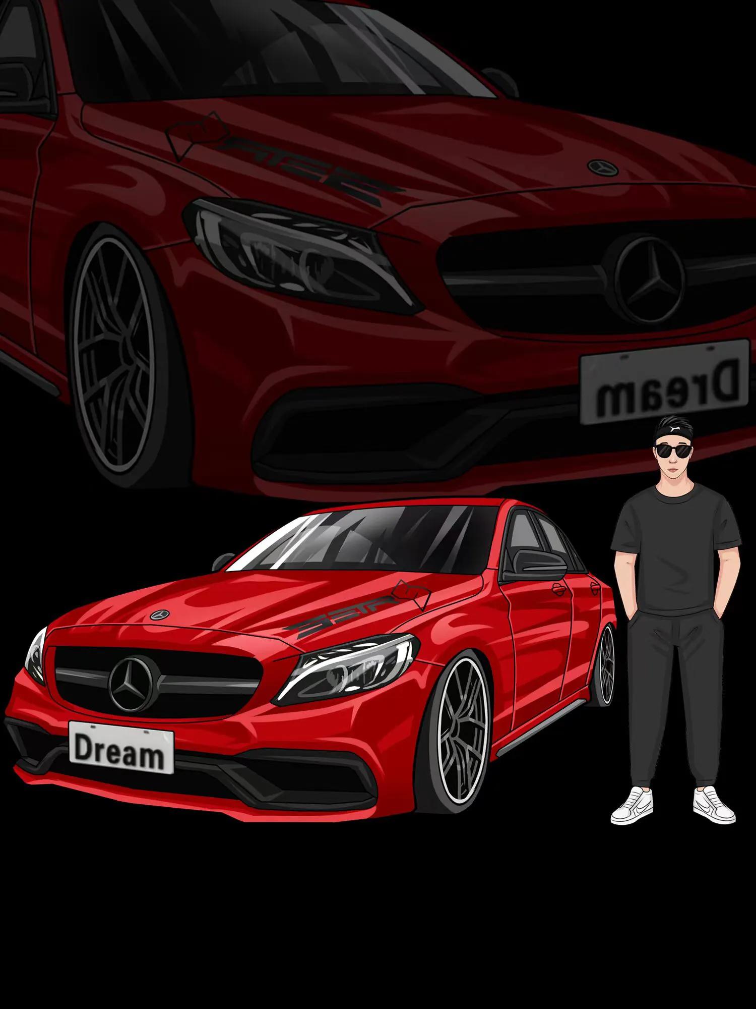 手绘汽车头像带车牌号,大众手绘汽车头像