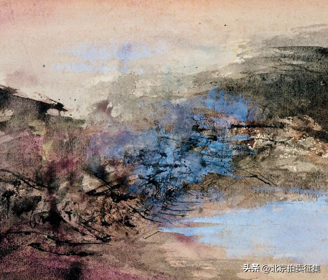 嘉德拍卖现场吴冠中作品,吴冠中黑白水墨画拍卖