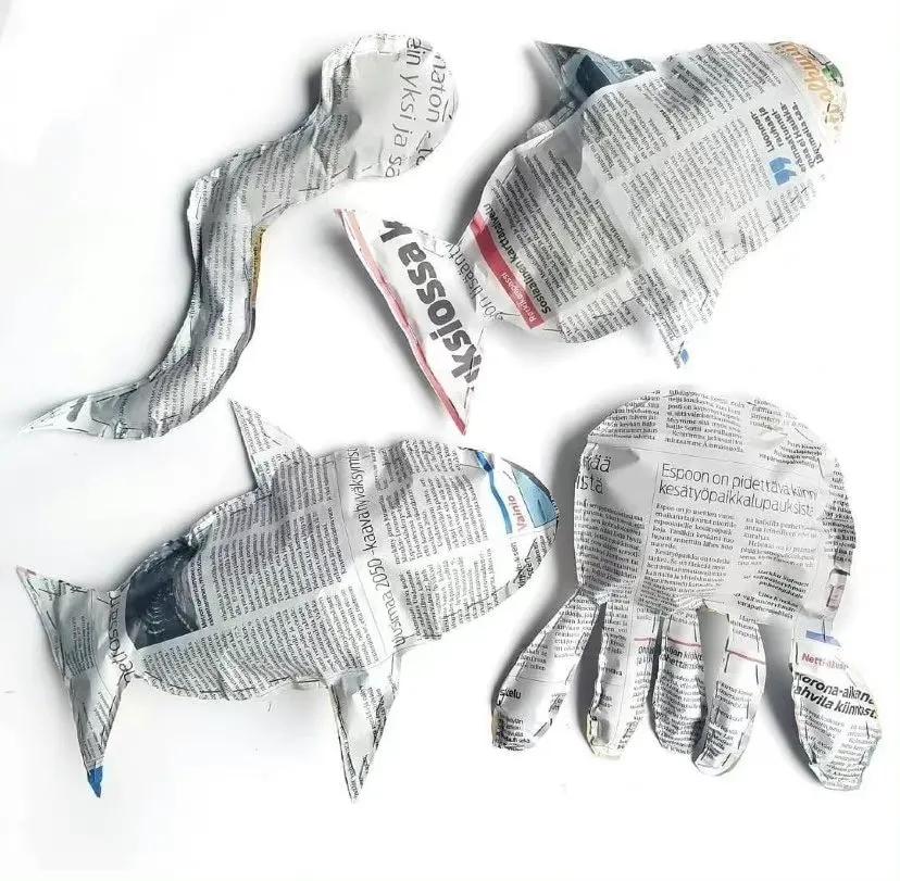 报纸小动物手工图片,纸箱画手工制作动物