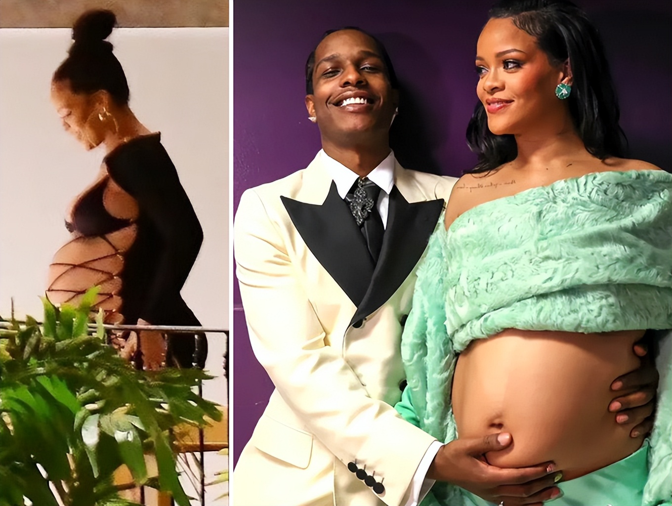 蕾哈娜秀孕肚,蕾哈娜出席活动显孕态