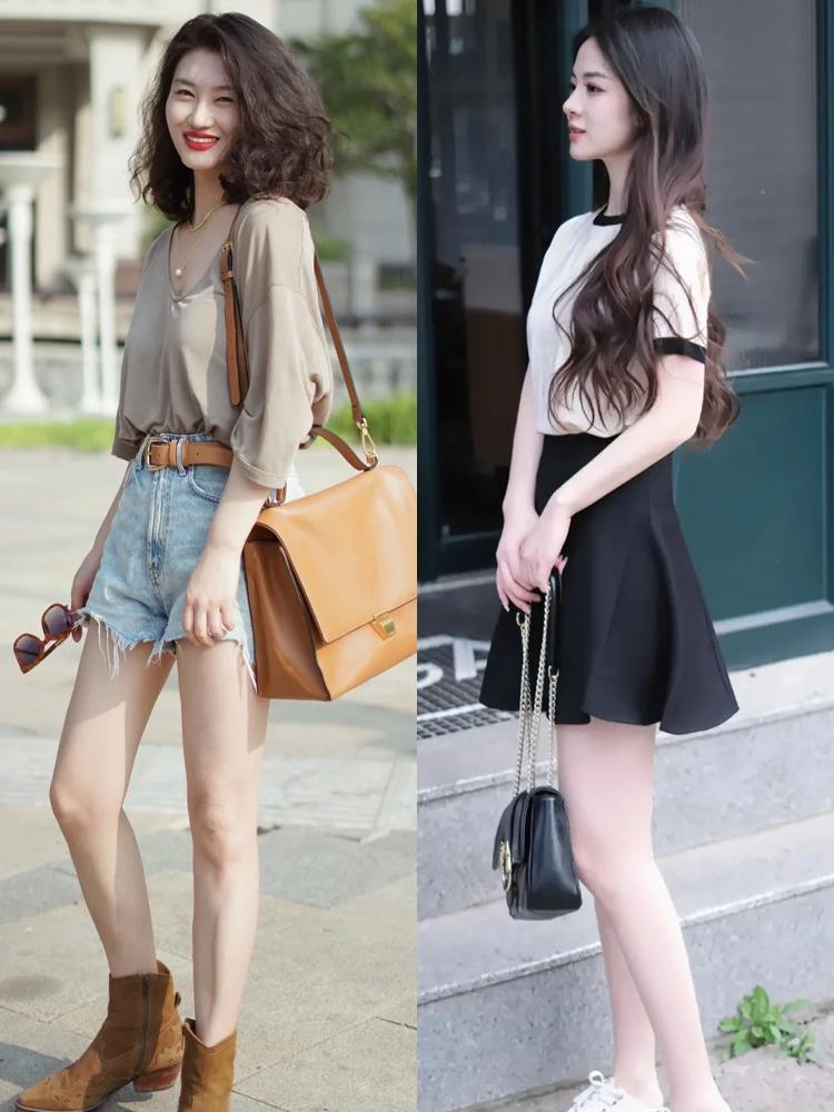 冬季短裙短裤高级穿搭,夏季短裤不露腿穿搭