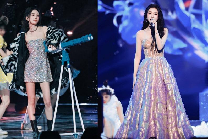 北京台春晚杨幂关晓彤杨紫,元旦跨年演唱会关晓彤造型