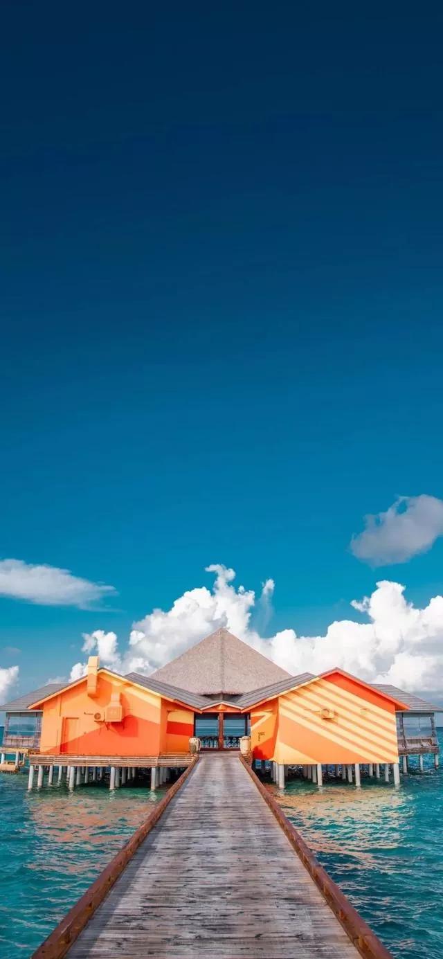 美丽的碧海蓝天壁纸,2018蓝色大海夏天壁纸