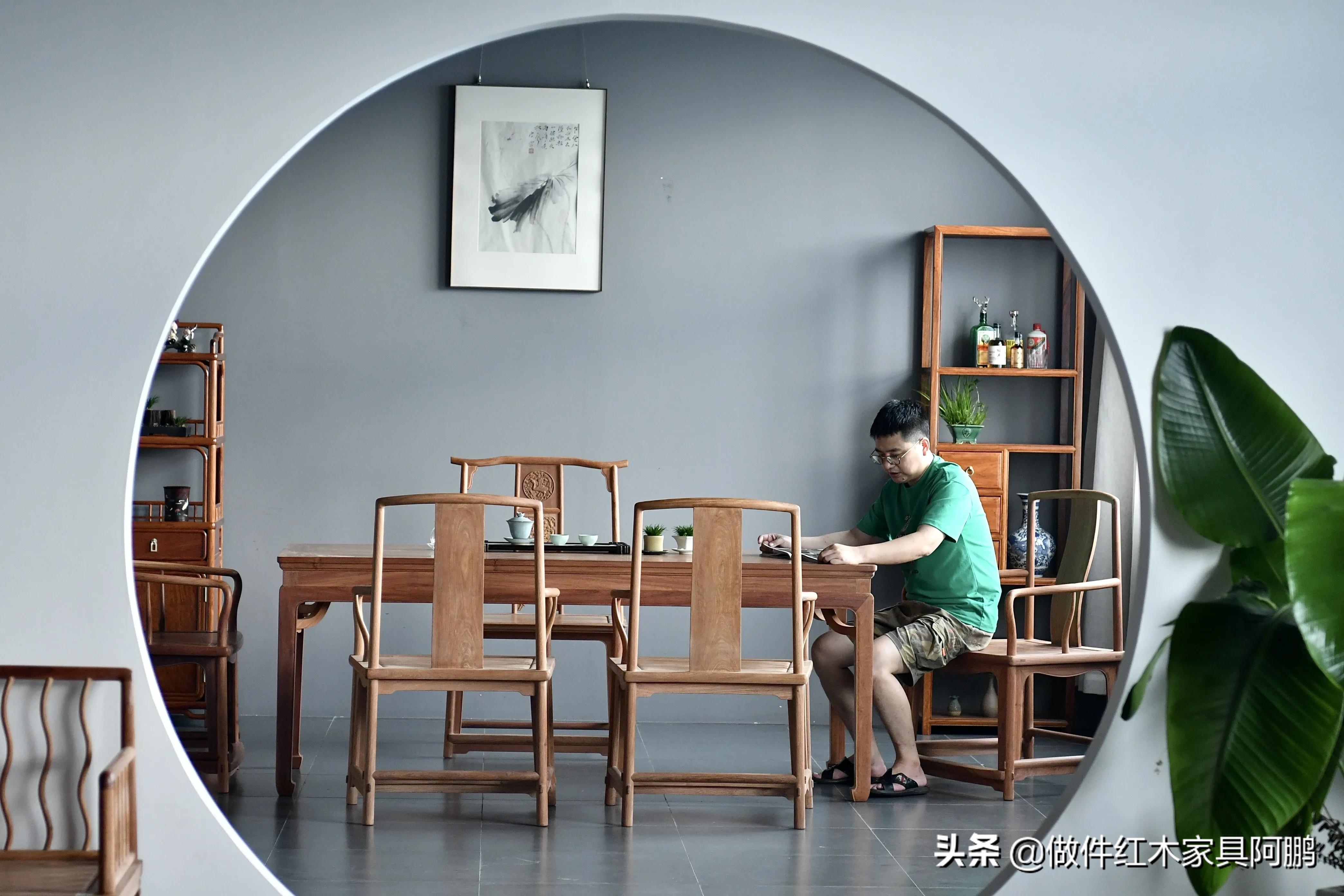 红木茶桌家具搭配效果图,红木家具客厅效果图红木茶桌